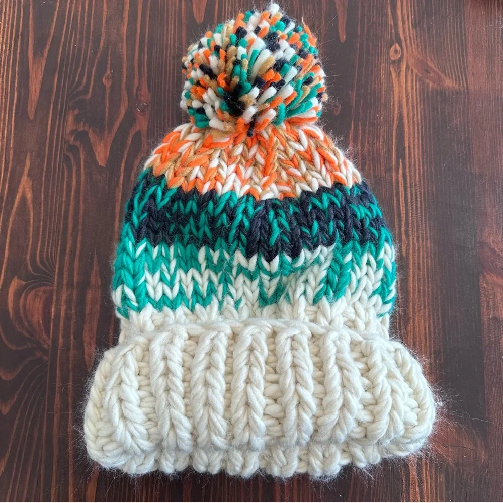 Free People Tide Stripe Knit Pom Beanie